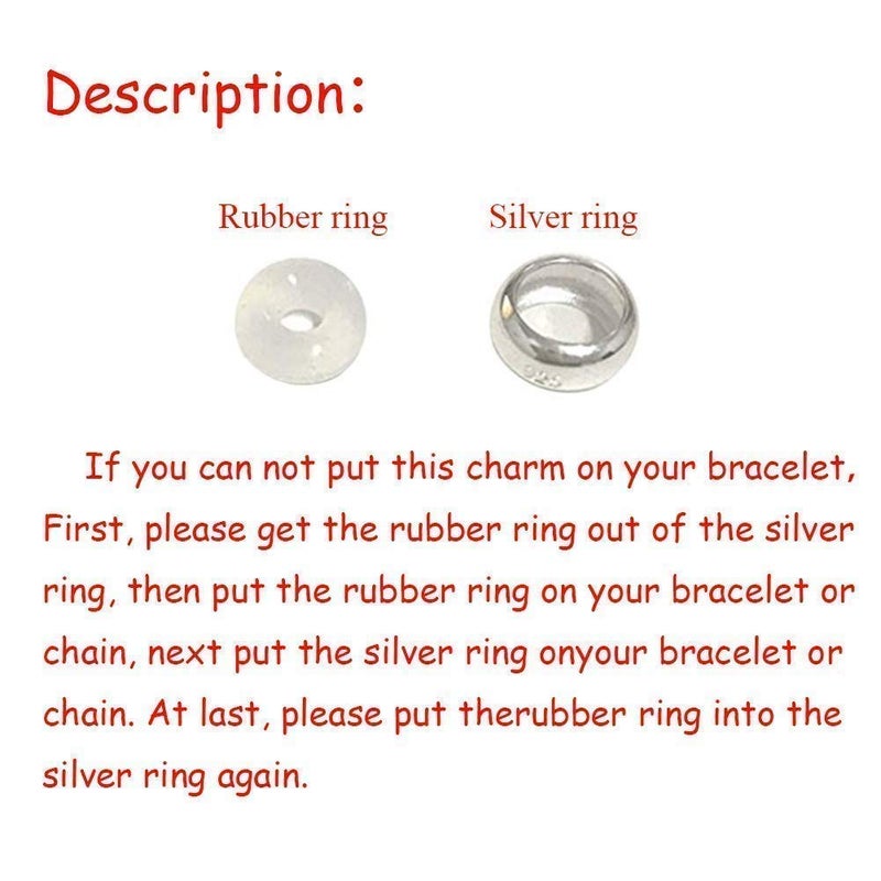ARTCHARM .Sold 925 Sterling Silver 2pcs Rubber Charm Stopper Spacer Bead for Charm Bracelets - Image 4